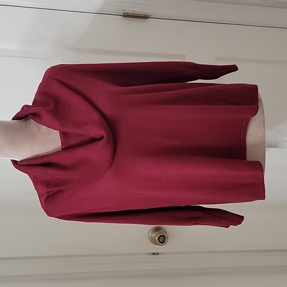 Cupio, Size M Wine / Burgundy Cowl Neck Sweater, Cashmere Blend, Exc. Cond.